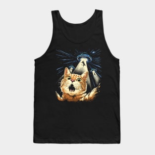 Space Whiskers: The Purrr-fect Abduction Tank Top